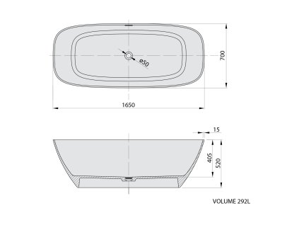 Polysan Medina vana volně stojící 165 x 70 cm rockstone bílá mat 92430