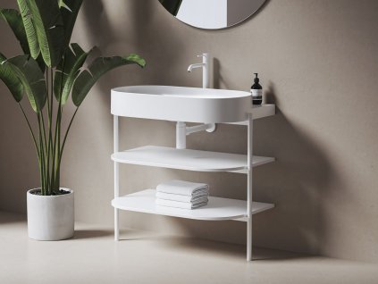 Ravak CS Yard konstrukce pod umyvadlo Yard 86,8 x 49,5 x 76,5 cm kov matná bílá D80000E006