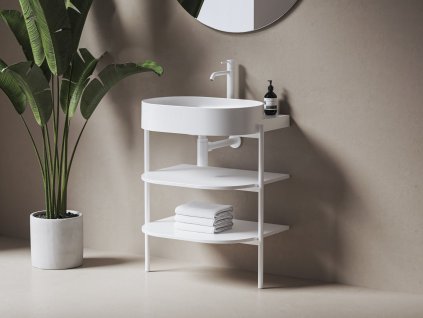 Ravak CS Yard konstrukce pod umyvadlo Yard 66,8 x 49,5 x 76,5 cm kov matná bílá D80000E005