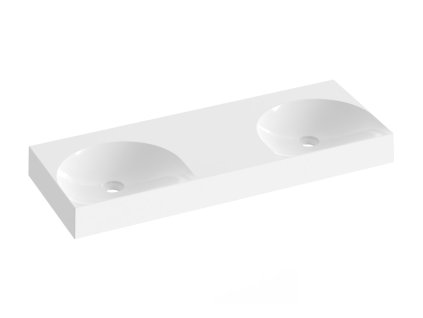 Ravak Lite dvojumyvadlo 120 x 45 x 10 cm bez otvorů pro baterie bez přepadu bílá XJX01312001