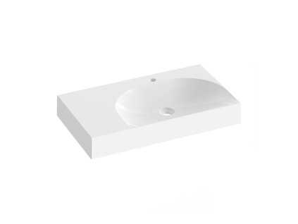 Ravak Lite umyvadlo 80/60 x 45 x 10 cm s otvorem pro baterii bez přepadu levá bílá XJXL1280001