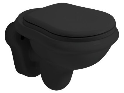 Kerasan Retro závěsná wc mísa 38 x 52 cm keramika černá matná 101531
