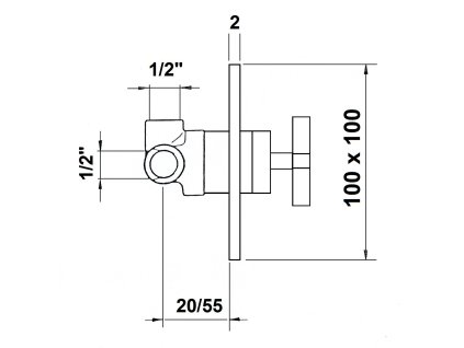 Sapho Trax sprchová baterie podomítková 1 výstup chrom 655
