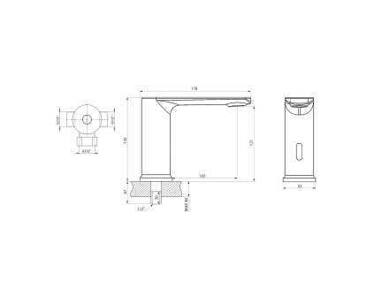 Sapho senzorová stojánková baterie 6V DC (4xAA) chrom 982.820.1