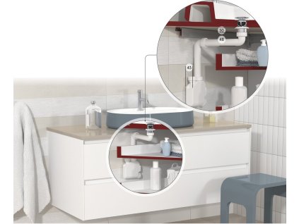 Bruckner Squid nábytkový sifon šetřící místo 5/4 odpad 32 mm bílá 151.033.0