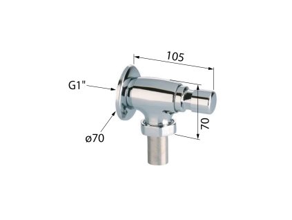 Bruckmer Tempor nástěnná baterie na studenou vodu tlačný ventil pro wc chrom 937.471.1