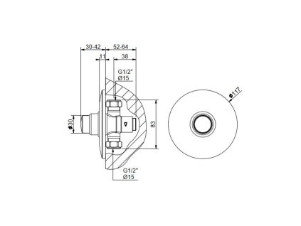 Bruckner Tempor podomítkový ventil tlačný pro urinál chrom 937.750.1
