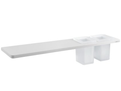 Sapho Abeline koupelnová police a 2 sklenky 500 mm rockstone bílá matná AE502-0101-01