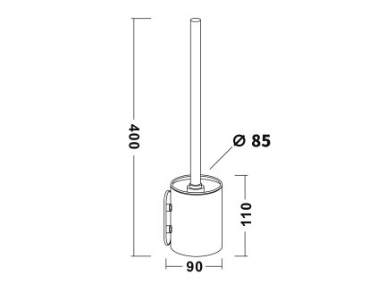 Sapho wc štětka závěsná nerez mat 32208