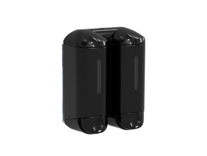 Marplast Shower Small dvojitý dávkovač tekutého mýdla 2x170 ml plast černá A94603
