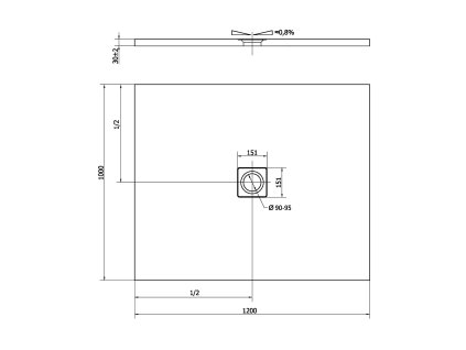 Polysan Flexia sprchová vanička 120 x 100 cm s možností úpravy rozměru litý mramor antracit matná 71563.51