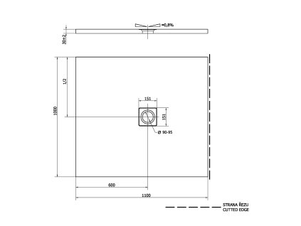Polysan Flexia sprchová vanička 110 x 100 cm s možností úpravy rozměru litý mramor béžová matná 72922.81