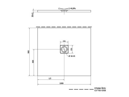 Polysan Flexia sprchová vanička 100 x 90 cm s možností úpravy rozměru litý mramor šedá matná 72925.31