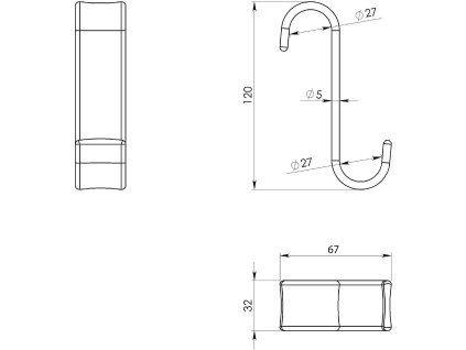 Gedy háček na otopná tělesa termoplast černá 202514