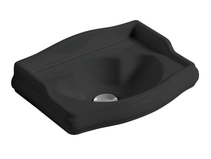 Kerasan Retro keramické umývátko 41 x 30 cm bez otvoru pro baterii černá mat 103331