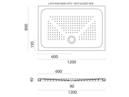 GSI Extra Flat sprchová vanička 120 x 80 x 4 cm keramická bílá ExtraGlaze 47120811