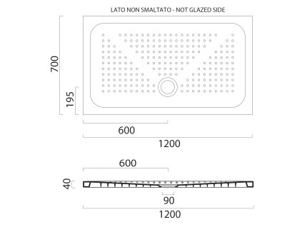 GSI sprchová vanička obdélníková 120 x 70 x 4 cm, keramická bílá ExtraGlaze 47120711