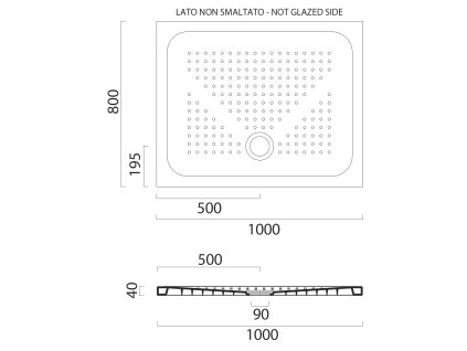 GSI Extra Flat sprchová vanička 100 x 80 x 4 cm keramická bílá ExtraGlaze 47100811