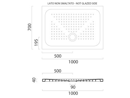 GSI sprchová vanička obdélníková 100 x 70 x 4 cm keramická bílá ExtraGlaze 47100711