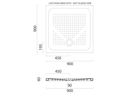 GSI Extra Flat sprchová vanička 90 x 90 x 4 cm keramická bílá ExtraGlaze 47090911
