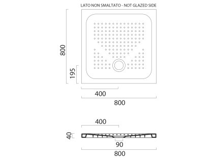GSI Extra Flat sprchová vanička 80 x 80 x 4 cm keramická bílá ExtraGlaze 47080811