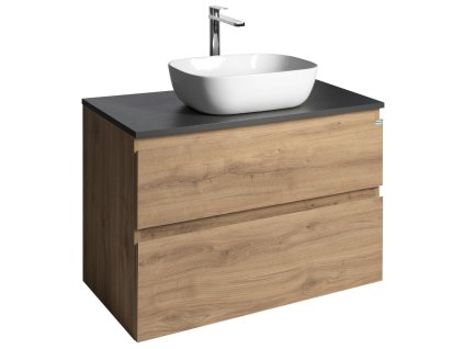 Aqualine Altair koupelnová skříňka 87,5 x 61,8 x 45,7 cm pod umyvadlo s deskou 87,5 cm dub emporio antracit břidlice AI390-02
