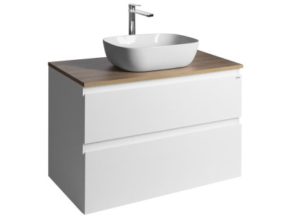 Aqualine Altair koupelnová skříňka 87,5 x 61,8 x 45,7 cm pod umyvadlo s deskou 87,5 cm bílá dub emporio AI290-02
