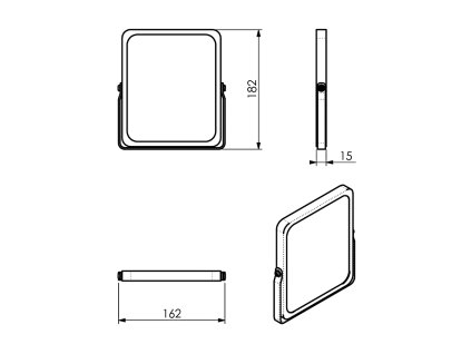 Gedy Midori kosmetické zrcátko na postavení 162 x 185 mm oboustranné černá bambus 2106