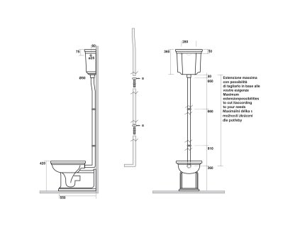 Kerasan WALDORF-RETRO trubka k nádržce bronz 757393