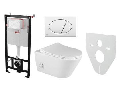 Alcaplast AM101/1120 Sádromodul komplet do sádrokartonu se závěsným WC RIMLESS Sapho AVVA 100315 s integrovanou baterií a bidetovou sprškou