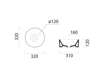 GSI Kube X umyvadlo na desku 32 cm keramické bílá mat 943509