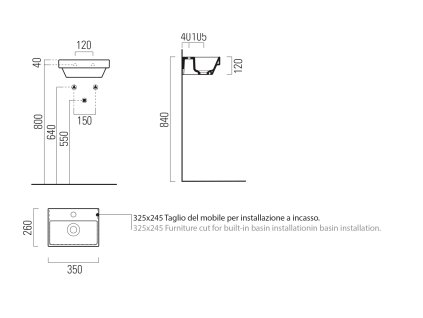 GSI Norm keramické umývátko 35 x 26 cm bez otvoru pro baterii bílá ExtraGlaze 8650011