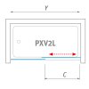 Roth PXV2P/1500 vanová zástěna s posuvnými dveřmi 150 x 150 cm 451-150000P-00-02 pravá brillant / transparent