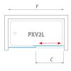 Roth PXV2P/1700 vanová zástěna s posuvnými dveřmi 170 x 150 cm 451-170000L-00-02 pravá brillant / transparent