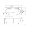 Arttec Krona Flat 170 x 80 cm PAN04387 vana hydromasážní akrylátová