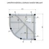 Arttec Briliant Termo PAN04357 model 7 88 x 88 cm sprchový box čtvrtkruhový