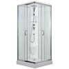 2600 13 sprchovy box smaragd model 3 ctverec s vanickou z liteho mramoru sedatkem polickou a stropem s horni sprchou cire sklo