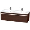 Intedoor LC 120D 55 skříňka s keramickým dvojumyvadlem Lucca 120 cm Wenge