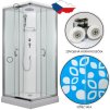 3383 11 sprchovy box smaragd model 1 ctverec 90 x 90 cm se stropem a vanickou z liteho mramoru cire sklo