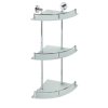 Sapho X-ROUND XR606 skleněná polička rohová trojitá 27 x 67 x 27 cm chrom