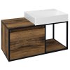 Sapho Skara CG004 umyvadlová skříňka 100x49,5x46,5cm černá mat/dub Collingwood