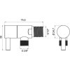 Novaservis CF3012/10 1/2"x3/8" rohový ventil keramický s krytkou a kovovou pákou