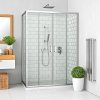 Roth Lega Line čtvercový sprchový kout 120 x 120 x 190 cm brillant transparent + intimglass LLD4/1200_LLB/750_br_tr+ig