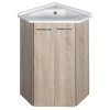 Aqualine ZOJA umyvadlová skříňka rohová 39x74x39  cm dub platin 50344