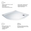 Mereo Kora Lite sprchový set čtvrtkruh 90 cm sklo Čiré a vaničky z litého mramoru ALU chrom CK35123ZM