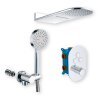 Mereo sprchová sada s termostatickou podomítkovou tlačítkovou baterií 3cestná oválný kryt mosaz chrom CB60157TB2