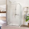 Mereo Lima sprchový set obdélník 100x80 cm sklo Čiré vanička z litého mramoru ALU chrom CK82413KM