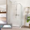 Mereo Lima sprchový set obdélník 100x80 cm sklo Čiré vanička z litého mramoru ALU chrom CK82413KM