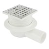 Mereo vpusť podlahová 100x100 mm s nerezovou mřížkou plast nerez PR7020C