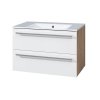 Mereo Bino koupelnová skříňka s keramickým umyvadlem 81 cm bílá/dub CN671